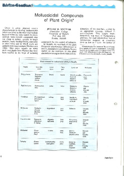 Molluscicidal compunds of plant origin