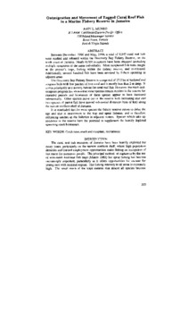 Outmigration and movement of tagged coral reef fish in a marine fishery reserve in Jamaica