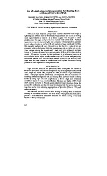 Use of light-attracted zooplankton for rearing post-settlement coral reef fish