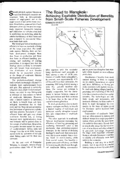 The road to Mangkok: achieving equitable distribution of benefits from small-scale fisheries development