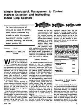 Simple broodstock management to control indirect selection and inbreeding: Indian carp example