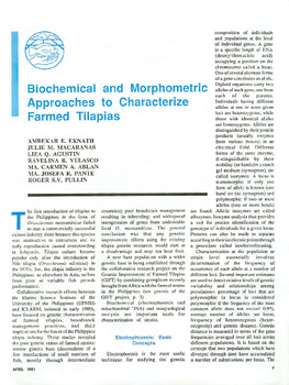 Biochemical and morphometric approaches to characterize farmed tilapias