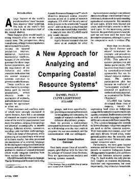 A new approach for analyzing and comparing coastal resource systems