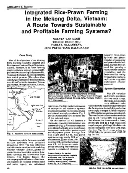 Integrated rice-prawn farming in the Mekong Delta, Vietnam: a route towards sustainable and profitable farming systems?