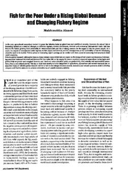 Fish for the poor under a rising global demand and changing fishery regime