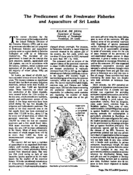 The predicament of the freshwater fisheries and aquaculture of Sri Lanka