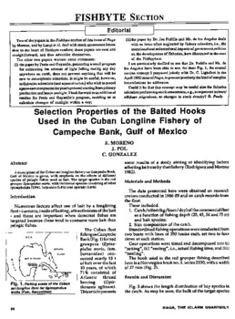 Selection properties of the baited hooks used in the Cuban longline fishery of Campeche Bank, Gulf of Mexico