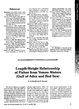 Length-weight relationship of fishes from Yemen waters (Gulf of Aden and Red Sea)