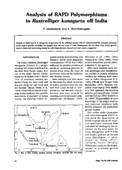 Analysis of RAPD polymorphisms in Rastrelliger kanagurta off India