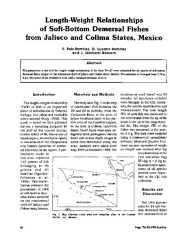 Length-weight relationships of soft-bottom demersal fishes from Jalisco and Colima states, Mexico