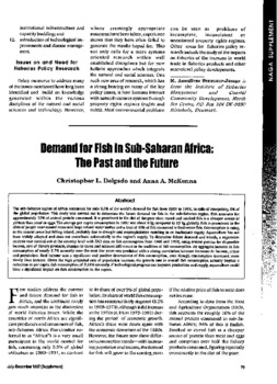 Demand for fish in Sub-Saharan Africa: the past and the future