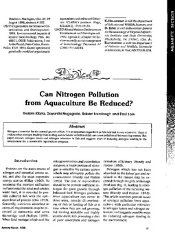 Can nitrogen pollution from aquaculture be reduced?
