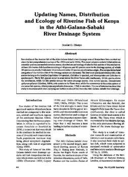 Updating names, distribution and ecology of riverine fish of Kenya in the Athi-Galana-Sabaki river drainage system