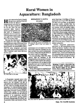 Rural women in aquaculture: Bangladesh