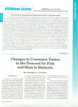 Changes in consumer tastes in the demand for fish and meat in Malaysia