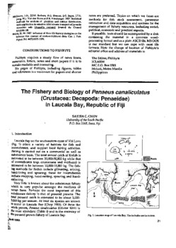 The fishery and biology of Penaeus canaliculatus (Crustacea: Decapoda: Penaeidae) in Laucala Bay, Republic of Fiji