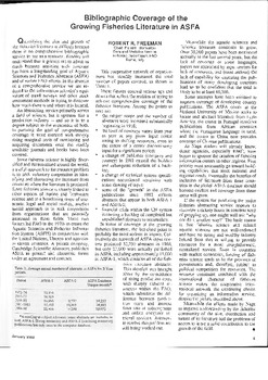 Bibliographic coverage of the growing fisheries literature in ASFA