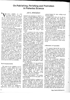 On publishing, perishing and promotion in fisheries science