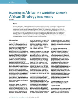 Investing in Africa: the WorldFish Center's African strategy in summary