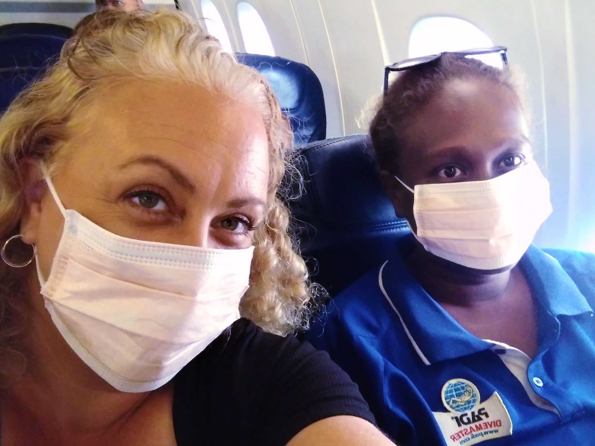 Anouk Ride with Senior Research Analyst and WorldFish colleague based in the Pacific, Chelcia Gomese, on the way to a field trip in 2020. Photo by Anouk Ride.