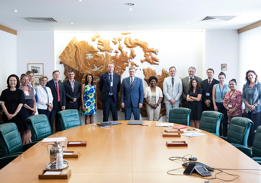 11 July 2018, Rome, Italy - Signing ceremony of an MoU between FAO and the International Center for Living Aquatic Resources Management (WorldFish). COFI 2018 - Committee on Fisheries, 33rd Session, 9-13 July 2018. FAO headquarters (Canada room). Photo by FAO/Giuseppe Carotenuto.