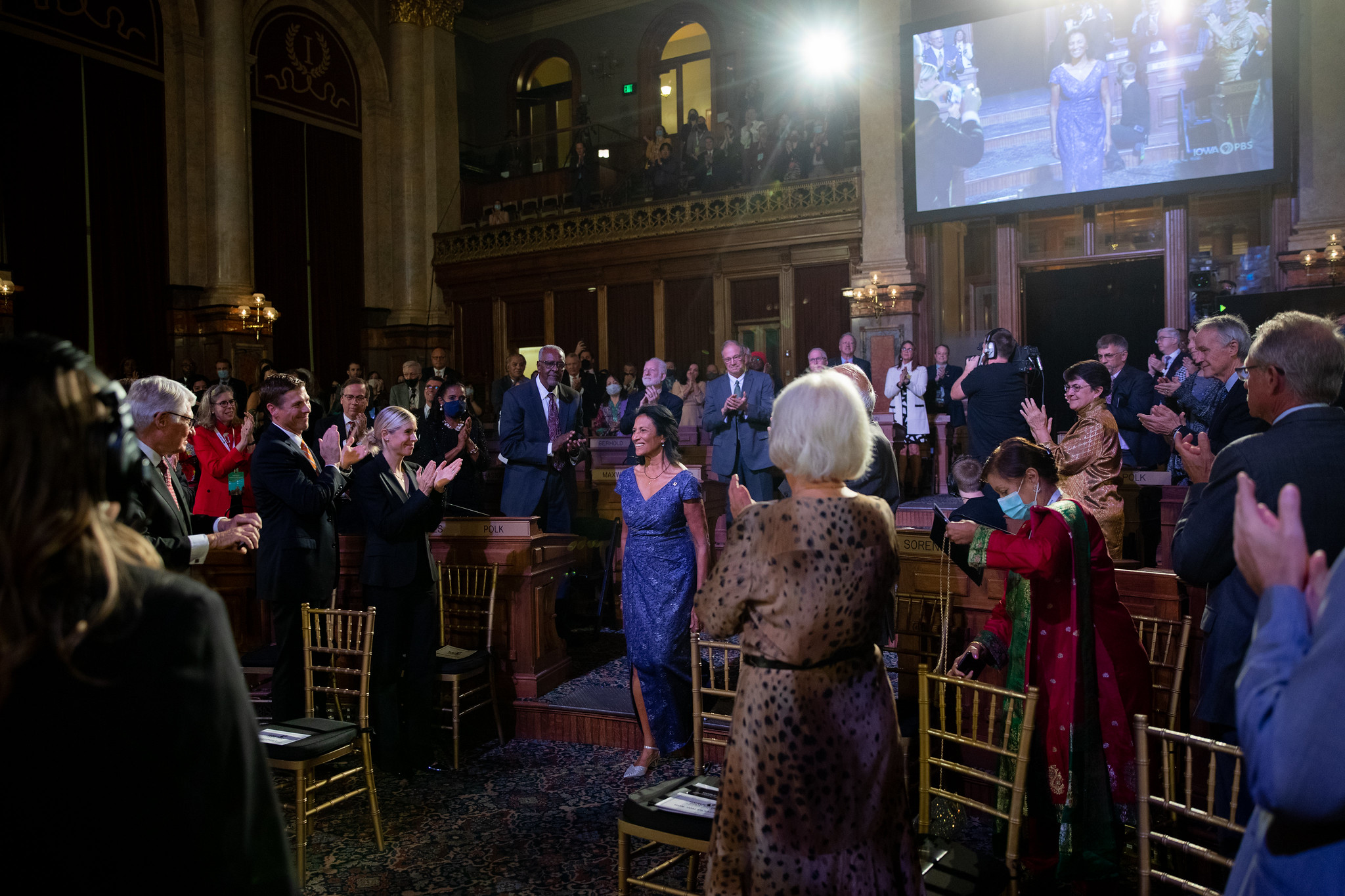 Hundreds gathered at the Iowa State Capitol to witness the 2021 World Food Prize Laureate Award Ceremony. Photo by World Food Prize Foundation.