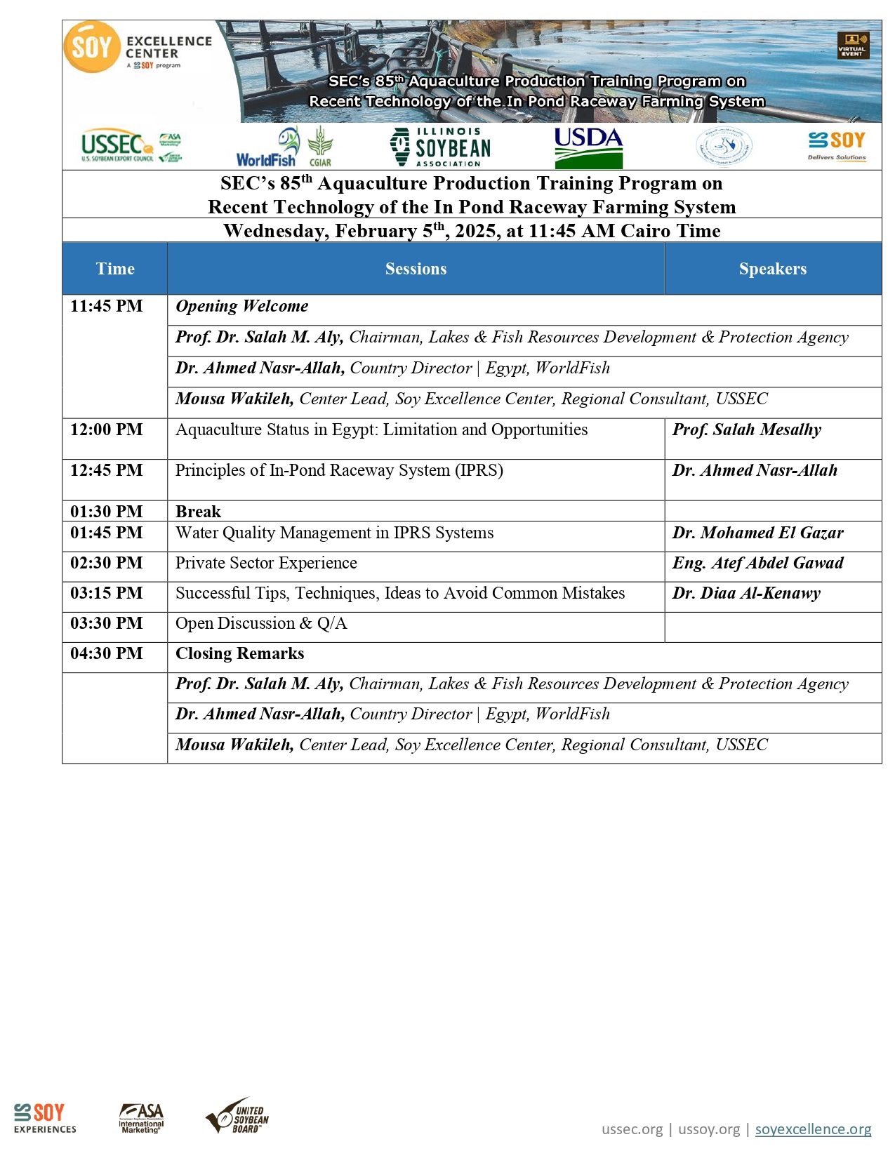 SEC’s 85th Aquaculture Production Training Program on Recent Technology of the In Pond Raceway Farming System