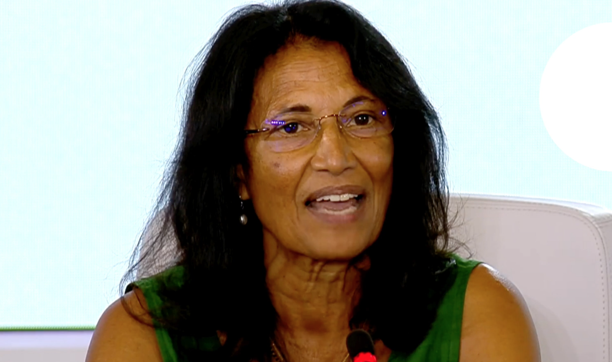 Shakuntala Thilsted sharing her perspective as Vice Chair of UN Food Systems Action 4 on ‘Advancing equitable livelihoods’ at a Pre-Summit Main Program hosted by WWF. Photo by WorldFish.