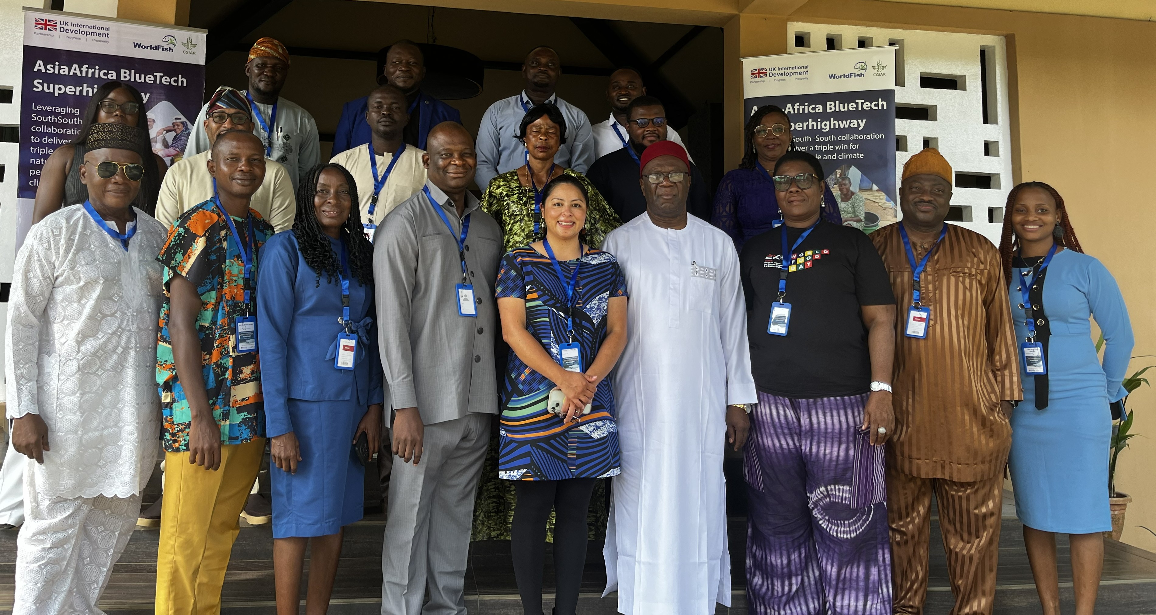 Participants at the AABS Year 3 Review, Learning, and Project Closeout Workshop in Epe, Lagos State, which brought stakeholders together to reflect on three years of work in sustainable aquaculture and coastal livelihoods. Photo: WorldFish.