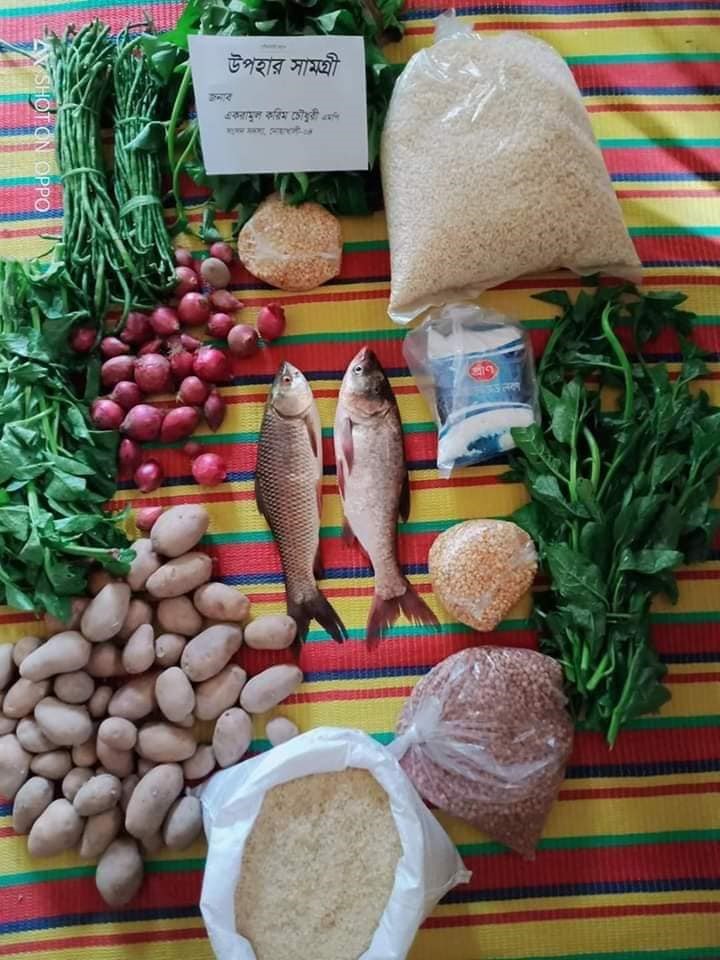 Food package provided to households in Noakhali by Mr. Ekramul Karim Chowdhury, MP, Noakhali. Photo by WorldFish.