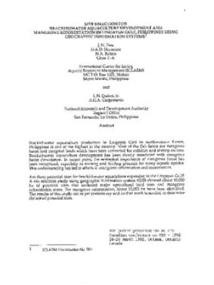 Site selection for brackishwater aquaculture development and mangrove reforestation in Lingayen Gulf, Philippines using geographic information system