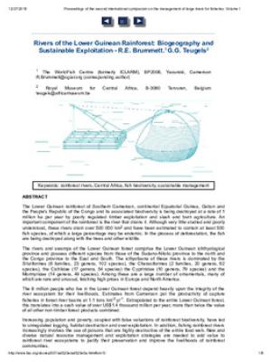Rivers of the Lower Guinean rainforest: biogeography and sustainable exploitation