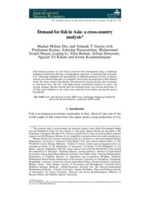 Demand for Fish by Species in India: Three-Stage Budgeting Framework