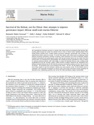 Survival of the Richest, not the Fittest: How attempts to improve governance impact African small-scale marine fisheries
